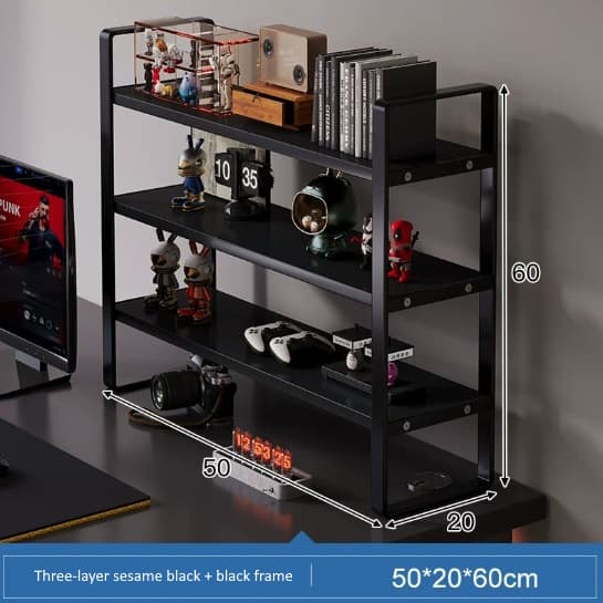 Multipurpose Rack 3L Black 50x20x60cm